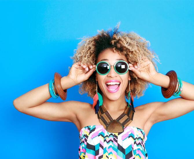 happy young woman with a big smile