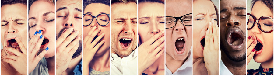 Image of many people yawning